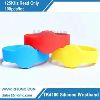 125 кГц EM4100 силиконовый браслет RFID только для чтения x 100 шт./лот