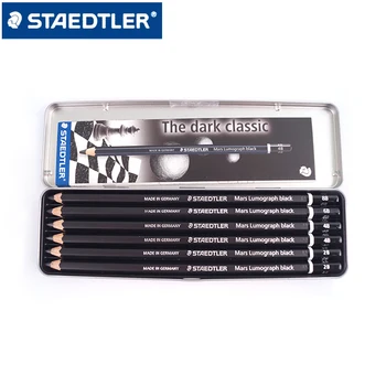 6 STAEDTLER 100B limited школьный эскиз карандашом для рисования 2B/4B/6B/8B канцелярские принадлежности черный свинец