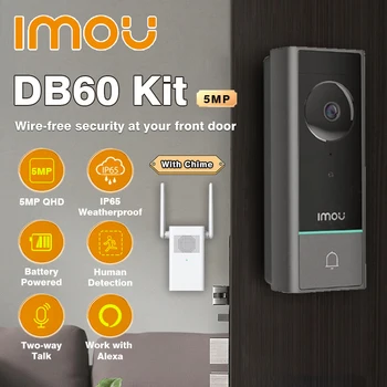 IMOU 5-мегапиксельная камера Дверной Звонок Комплект Беспроводной DB60 Умный Дом Глазок Для Дверного звонка IP65 Наружного ночного видения Обнаружение человека