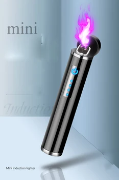 Ручка, чувствительная к прикосновению, Электрическая USB перезаряжаемая плазменная зажигалка, Ветрозащитный импульсный портативный небольшой воспламенитель, мужской высококачественный подарок