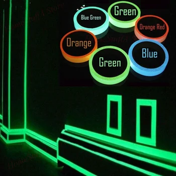 Защитная светящаяся лента 3 М, Зеленая, синяя, Предупреждающая подсветка для лестницы, Противоскользящая наклейка, Светоотражающая флуоресцентная лента, самоклеящаяся