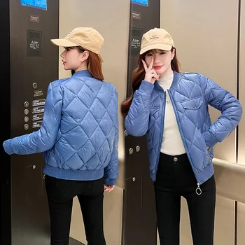 Новинка 2023, Женское Корейское Модное хлопковое пальто со Стоячим воротником в корейском стиле, женские парки