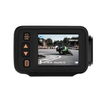2-дюймовый видеорегистратор для вождения мотоцикла IP65, водонепроницаемый, с разрешением 1080P / 720P, Двойная камера спереди и сзади, видеорегистратор с G-сенсором, циклическая запись