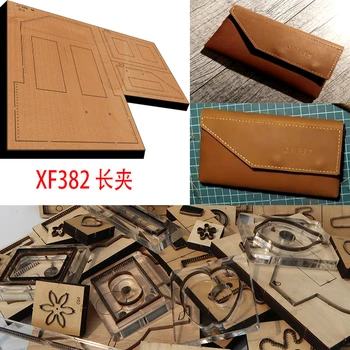 Длинная стильная сумка-кошелек Ручной перфоратор для рукоделия XF382, новое японское стальное лезвие, деревянная матрица