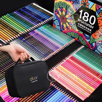 Профессиональный набор карандашей для рисования маслом/акварелью с сумкой 48/72/120/150/180 цветные карандаши детские товары для рукоделия, Карандаши