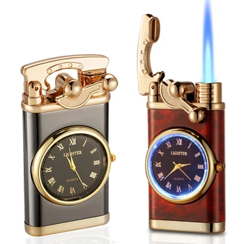 Galiner Антикварная Зажигалка для Сигар в винтажном стиле, Часы, Металлический Бутановый Газ1, Факел, Зажигалки для курения, Подарочная коробка, Упаковка