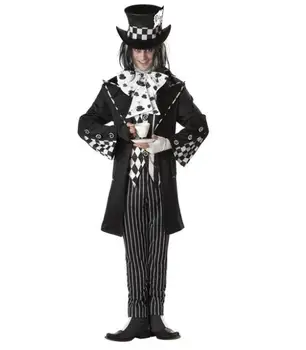 Взрослый мужчина Костюм Безумного Шляпника Хэллоуин Фантазия Вечеринка Косплей Маскарадный костюм