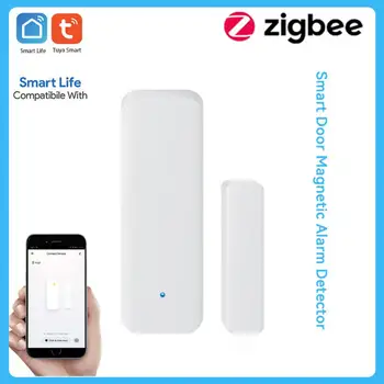  Датчик двери Tuya Zigbee Smart Door Magnetic Alarm Detector APP Мгновенное Push-уведомление Требуется шлюз Zigbee