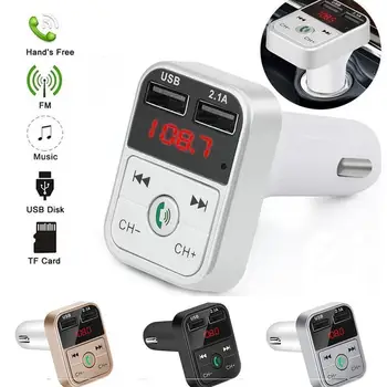 FM-передатчик Автомобильный Bluetooth 5,0 Приемник TF Плеер Громкой Связи Автомобильный Двойной Автомобильный 2.1A Беспроводной Аудио Адаптер Зарядного устройства USB MP3 B2D5
