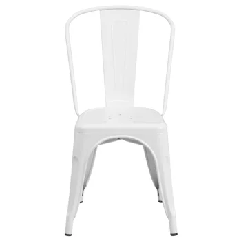 Металлический складываемый стул для помещений и улицы коммерческого класса, белый Обеденный стул, Современный обеденный стол, Ресторанный стул, Скандинавский стул