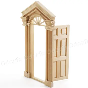 Миниатюра Odoria 1:12 Деревянная сказочная дверь, мини-Мебель в стиле барокко, Домашняя комната, Аксессуары для кукольного домика, Украшение Кукольного дома