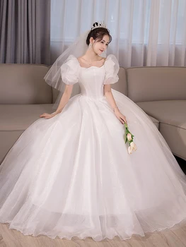 Свадебное платье Новая невеста На шнуровке, Свадебные платья больших размеров, Высококачественные Платья Принцессы Vestidos De Novia, бальные платья