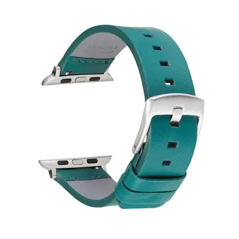 Зеленые Коричневые синие Черные серые кожаные ремешки для Apple Series 6 SE 5 4 3 Мужские Женские часы браслет 38 мм 40 мм 42 мм 44 мм Ремешки для наручных часов
