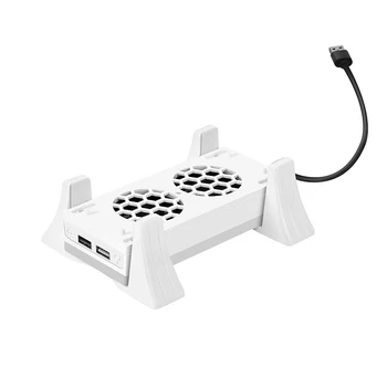 Подставка для охлаждающего вентилятора игровой консоли, 3 Скорости, регулируемая со светодиодной подсветкой, USB-порт для держателя серии игровых деталей