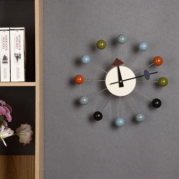 Бесшумные деревянные настенные часы с круглым шаром, домашний декор, современный дизайн, 3D часы для украшения гостиной, аксессуары с импортным механизмом