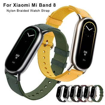 Ремешок для Xiaomi mi Band 8, модный сменный нейлоновый плетеный браслет, ремешки для Xiaomi Band8, аксессуары mi band8