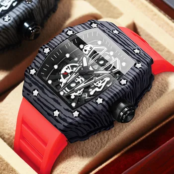 BINBOND 2023 Новые модные креативные часы в форме бочонка Для Мужчин, спортивные военные Водонепроницаемые Силиконовые Мужские часы с большим циферблатом