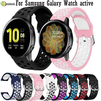 Спортивный силиконовый 20 мм ремешок для Samsung Galaxy Watch active 2 40 мм 44 мм смарт-браслеты для Huami Amazfit GTR 42 мм ремень
