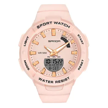Модные брендовые часы SANDA для женщин, Тренд 2020, Спортивные военные Водонепроницаемые Многофункциональные светодиодные цифровые мужские часы, подарки для пары