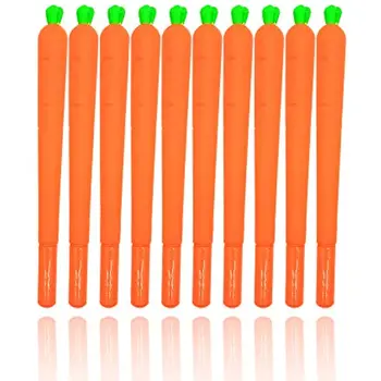 Набор забавных силиконовых морковных гелевых ручек, имитирующих Овощные забавные ручки для офисных школьных принадлежностей, черные чернила 0,5 мм