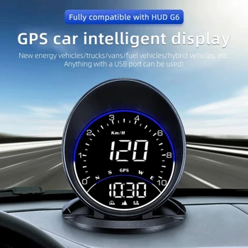 Новый G6 GPS HUD спидометр Автоматическое отображение направления движения времени автомобильные аксессуары, совместимые со всеми автомобилями
