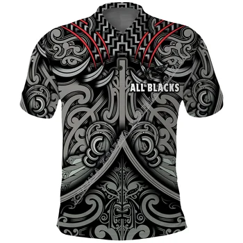 Новозеландское Регби All Blacks С 3D принтом, мужская рубашка Поло, Высококачественная Дышащая Короткая футболка, Спортивная