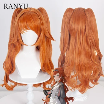 RANYU Reverse 1999 Sonetto Парик Синтетические Длинные Волнистые Оранжевые Волосы для Косплея, Термостойкий Парик для вечеринки