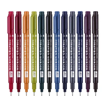 12 Цветов Игольчатая ручка с крючком, ретро Цветные маркеры, ручки для рисования Аниме, Дизайн, ручка для рукописей, ручка для граффити, Товары для Рукоделия