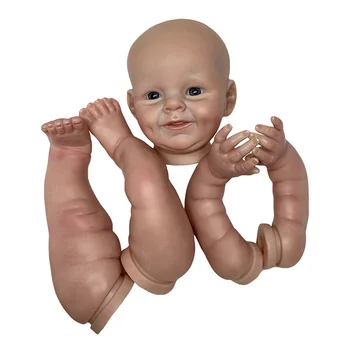 22 Inch Reborn Doll Kit Painted Already DIY Bebe Doll Kits Cloth Body Open Eyes Kуклы для девочек Pеборн готовый