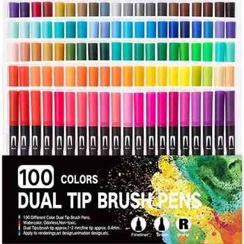 120 Цветов, Маркерные ручки с двойным наконечником, цветные маркеры, тонкая ручка для взрослых, книжка-раскраска для заметок, Поставщик Искусства
