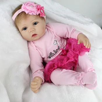 22-дюймовая кукла Reborn Baby Girl, мягкая силиконовая виниловая реалистичная новорожденная для мальчиков и девочек, подарок на день рождения