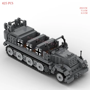 горячая Военная спецтехника времен Второй мировой войны sdkfz 7 Немецкая Армия Lightning Blitz военная модель Строительные Блоки оружие кирпичи игрушки подарок