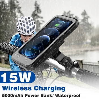 Универсальный Водонепроницаемый Держатель мобильного телефона Для мотоцикла, велосипеда, Беспроводной зарядки, USB-интерфейс для зарядки, Кронштейн, Регулируемый На 360 °
