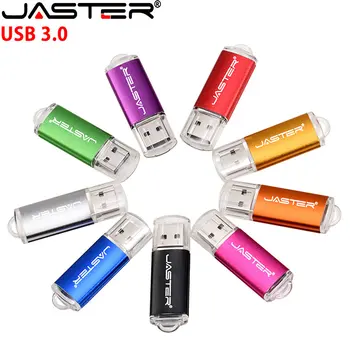 JASTER Красочная Металлическая Флешка USB Flash 3,0 Cle Флэш-накопитель 8 ГБ 16 ГБ 32 ГБ 128 ГБ USB3.0 Флеш-накопитель Персонализирует Логотип для Свадьбы