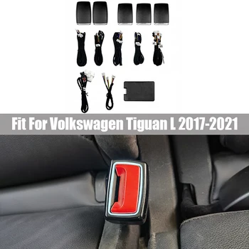 Пряжка ремня безопасности автомобиля подходит для Volkswagen Tiguan L 2017 2018 2019 - 2021 Атмосферная Светящаяся кабина, Пряжка ремня безопасности, Окружающий свет
