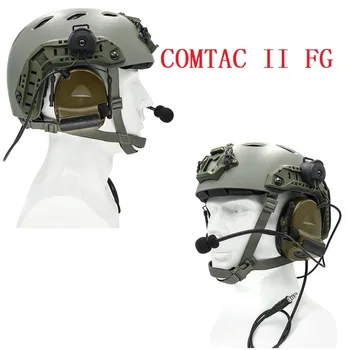 Тактическая электронная гарнитура для стрельбы COMTAC II Тактический шлем Охотничья Шумоподавляющая гарнитура для страйкбола Гарнитура внутренней связи FG
