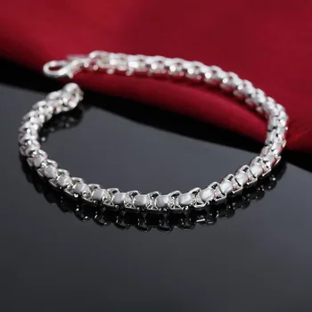 Браслеты-цепочки из стерлингового серебра 925 пробы с геометрической решеткой для женщин, модные вечерние Свадебные аксессуары, ювелирные изделия, Рождественские подарки