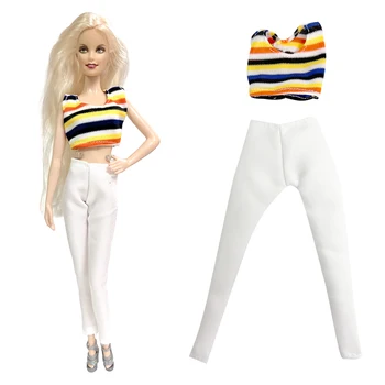 NK 1 шт., модный жилет, белые брюки, одежда для куклы 1/6, повседневная рубашка, праздничная одежда для куклы Барби, Аксессуары, игрушки