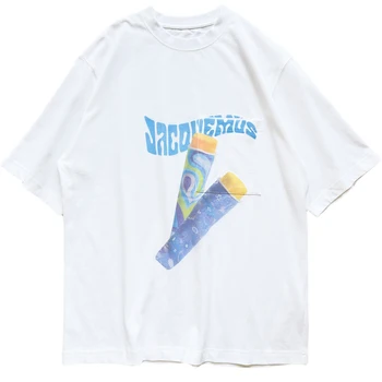 Уличная одежда в стиле хип-хоп, футболка с карманом, Унисекс, Женские и мужские белые футболки с круглым вырезом и коротким рукавом