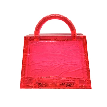 Кошельки и сумочки Роскошная Дизайнерская Розовая прозрачная акриловая вечерняя сумочка Клатч Женская цепочка через плечо Прозрачные пляжные сумки