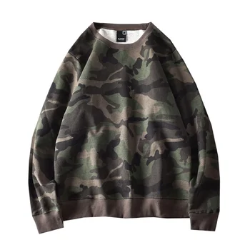 Японский модный бренд, весенний вязаный хлопковый махровый камуфляжный свитер, мужской ретро-удобный свободный пуловер для отдыха