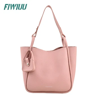 Женская сумка Fiwiuu из искусственной кожи, простая сумочка большей емкости с маленьким кошельком, композитная сумка