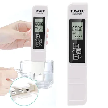 Белый Цифровой Тестер Качества воды Диапазон измерения 0 9990 Многофункциональный Измеритель температуры Чистоты воды Temp Tester 1шт