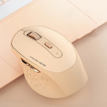 6 Клавиш Беспроводной мыши 2,4 ГГц, беспроводная Bluetooth-мышь USB Type-C, Перезаряжаемая Бесшумная офисная мышь, 1200 точек на дюйм, оптическая для ноутбука