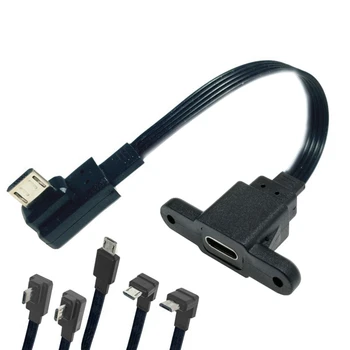 90 Угловой разъем Type-C для Micro-B Micro USB ВВЕРХ и вниз, влево и вправо, USB-зарядное устройство для передачи данных, otg кабель-адаптер