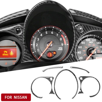 5 шт. Для Nissan 370Z Приборная панель из углеродного волокна, накладка на приборную панель, наклейки, автомобильные Аксессуары, Интерьеры