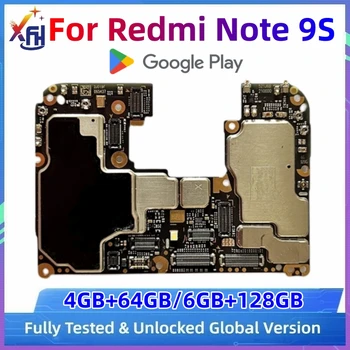 Для Xiaomi Redmi Note 9S Материнская плата Оригинальная Разблокированная Глобальная версия 64 ГБ 128 ГБ Основная плата Логическая Пластина Snapgragon 720G