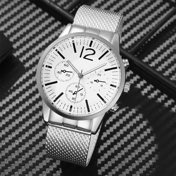 2023 Мужские роскошные водонепроницаемые кварцевые часы Three Eyes со стальным браслетом, Мужские простые деловые часы, лучший бренд мужских часов