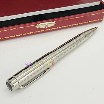 Роскошная Классическая шариковая ручка с серебряной решеткой, школьные канцелярские принадлежности с плавным почерком
