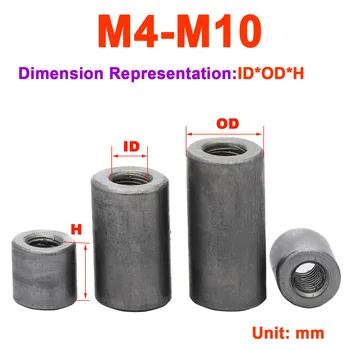Сварка и компрессионное формование втулки стержня соединения гайки из углеродистой стали естественного цвета с удлиненной цилиндрической гайкой M8M10M12M14M16